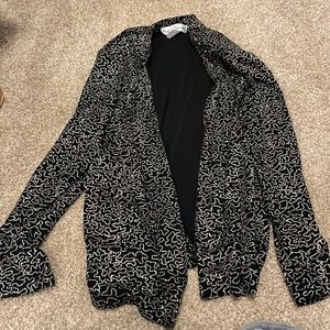 Vintage Glittery Patterned Cardigan w/ Shoulder Pads - Ronni Nicole by Ouida